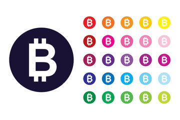 Bitcoin sign icon. Bitcoin color symbol.
