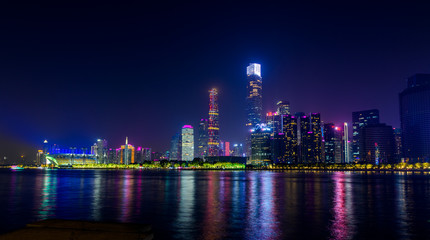 Fototapeta na wymiar Night view of Guangzhou city, China