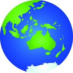 Illustration of a round gradation earth