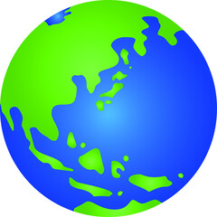 Illustration of a round gradation earth