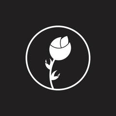 rose flower silhouette beauty symbol logo vector