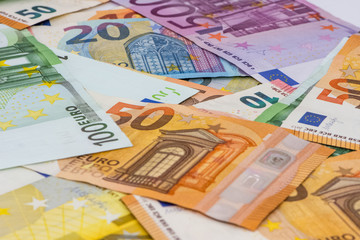 Different value of the euro paper bills