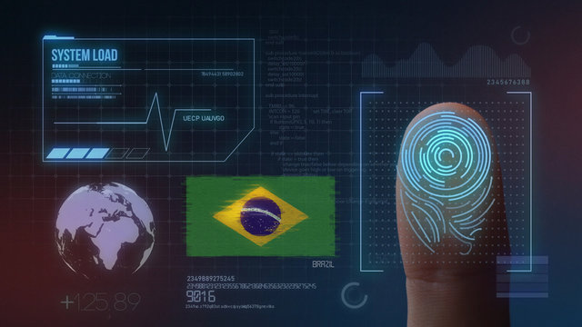 Finger Print Biometric Scanning Identification System. Brazil Nationality