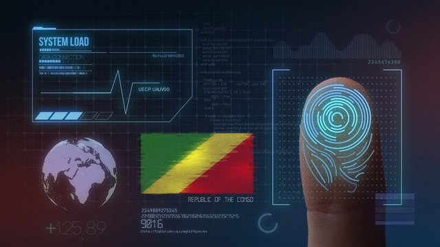 Finger Print Biometric Scanning Identification System. Republic of the Congo Nationality