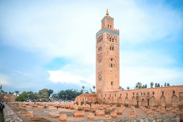 Fototapeta na wymiar A view of the Koutoubia Mosque. Marrakesh, Morocco.