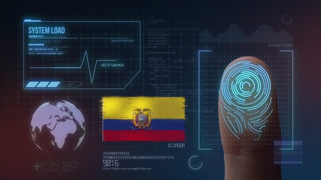 Finger Print Biometric Scanning Identification System. Ecuador Nationality