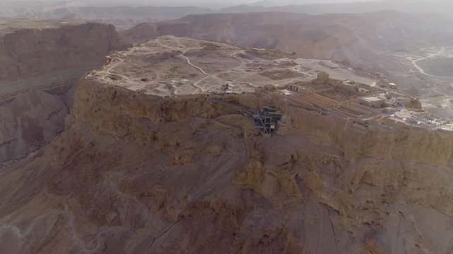 Metsada, Israel, aerial view 4k footage