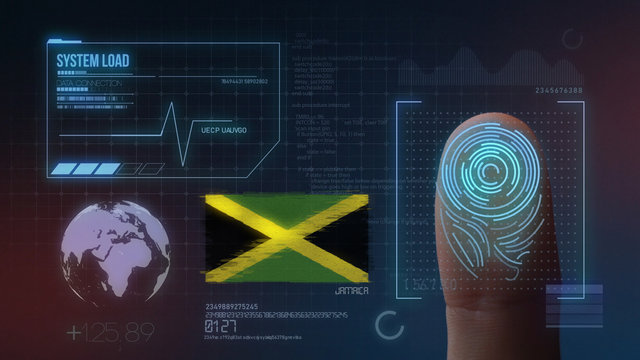 Finger Print Biometric Scanning Identification System. Jamaica Nationality
