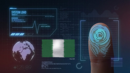 Finger Print Biometric Scanning Identification System. Nigeria Nationality © natanaelginting