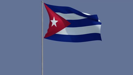 Flag of Cuba waving in the wind. Loopable and with alpha channel embedded.