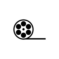 Video Camera Film Tape Reel Vector Icon - Vector