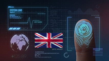 Finger Print Biometric Scanning Identification System. United Kingdom Nationality