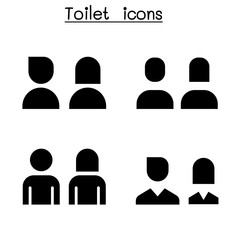 Toilet, Restroom, WC icon set