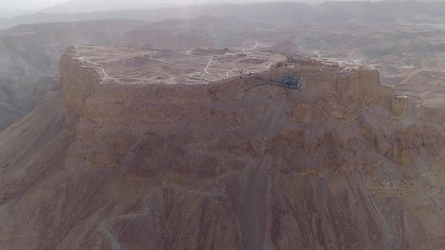 Metsada, Israel, aerial view 4k footage