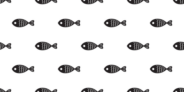 Fish icon seamless pattern wallpaper background. Sea design. Ocean
