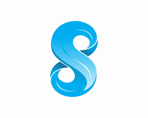 Number Eight or Infinite logo design vector