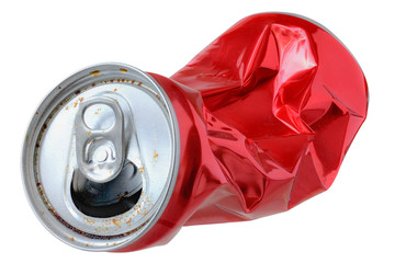 Crumpled can isolated