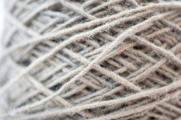 macro shot of cream natural dye thread