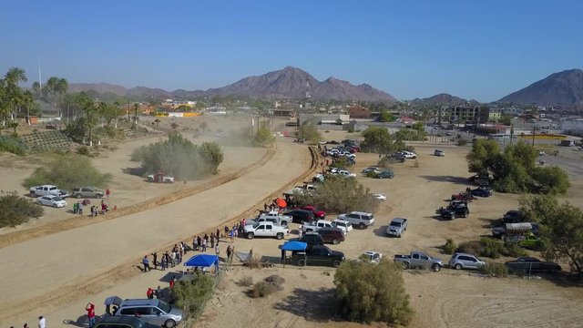 Aerial shot of the San Felipe 250 race. This is a part of the track the drivers has to manoeuvre