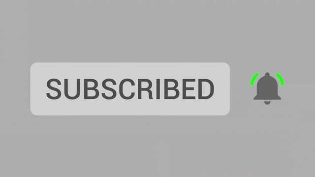 Mouse Clicking Subscribe Button and Bell Notification with Gray Background.