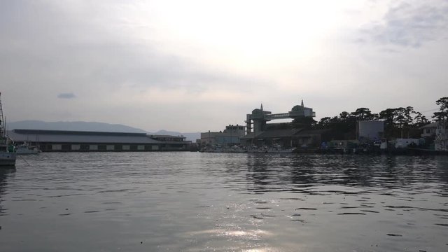 Shizuoka,Japan-December 20, 2018: Numazu Port in Shizuoka prefecture in winter afternoon.