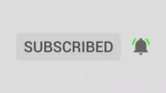 Mouse Clicking Subscribe Button and Bell Notification with Light Gray Background.