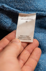 Label inside on wool blouse