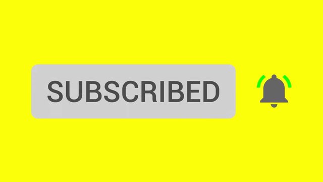 Mouse Clicking Subscribe Button and Bell Notification with Yellow Background.