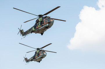 Fototapeta premium Military helicopter in the sky