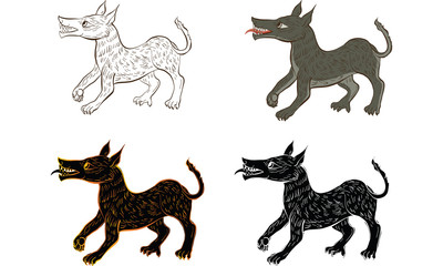 man in Thai traditional painting, vector