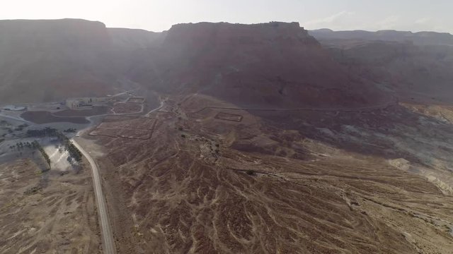 Metsada, Israel, aerial view 4k footage