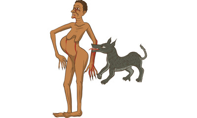 man in Thai traditional painting, vector