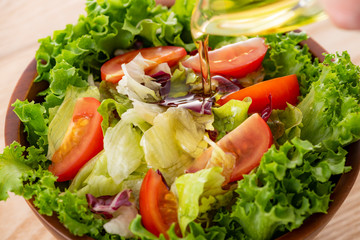 オリーブオイルをかける