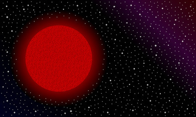 Red star in space. © konstan
