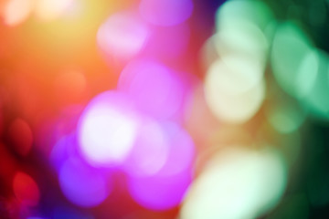 Fototapeta premium Bokeh lights / Colorful bokeh background with green orange red and purple bokeh abstract