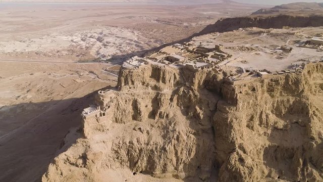 Metsada, Israel, aerial view 4k footage