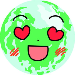 Facial expression of a eco round earth