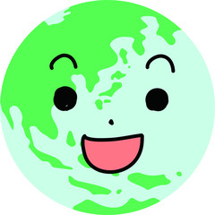 Facial expression of a eco round earth