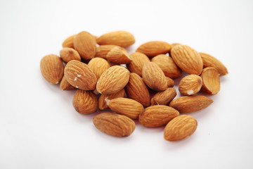 Almond at white background