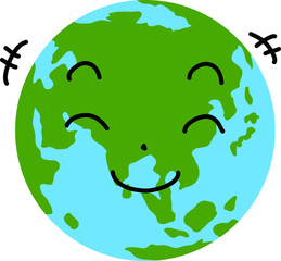 Facial expression of a eco round earth