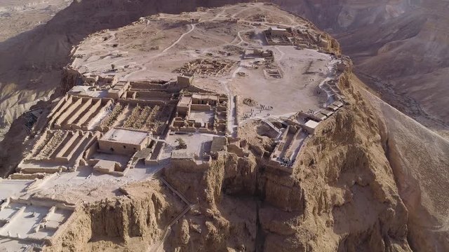 Metsada, Israel, aerial view 4k footage