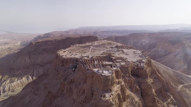 Metsada, Israel, aerial view 4k footage