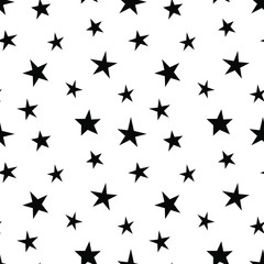Vector seamless stars pattern. Star background based on random elements for high definition concept. Vector illustration isolated on white background.	