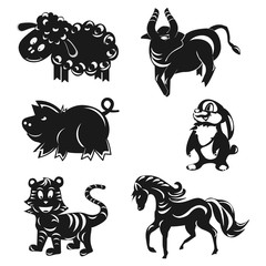 Animal cards stencil