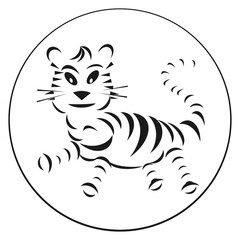 Tiger icon. Trendy modern flat linear vector tiger icon on white background