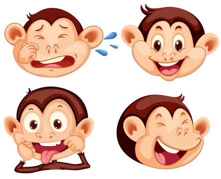 Set of monkey facial expression