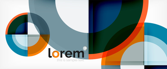 Obraz premium Modern geometric circles abstract background, colorful round shapes with shadow effects