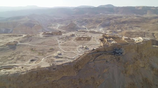 Metsada, Israel, aerial view 4k footage