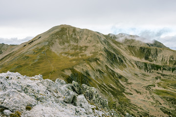 The Marrana Pass, with Peak of Bastiments in the background. (Pyrenees Mountains, Spain)