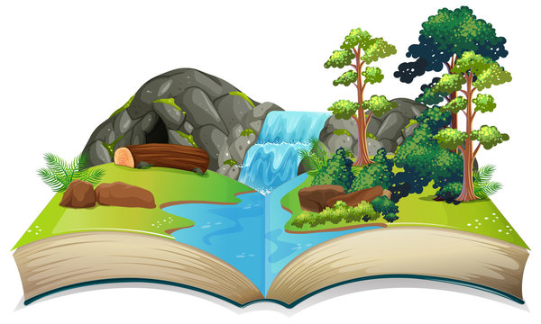 Isolated open book nature theme